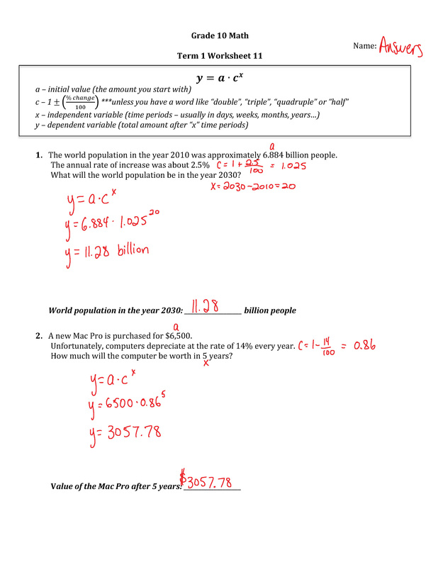 Answers to Worksheet 11 - PRACTICE QUIZ - Mr. Maag - Grade ...